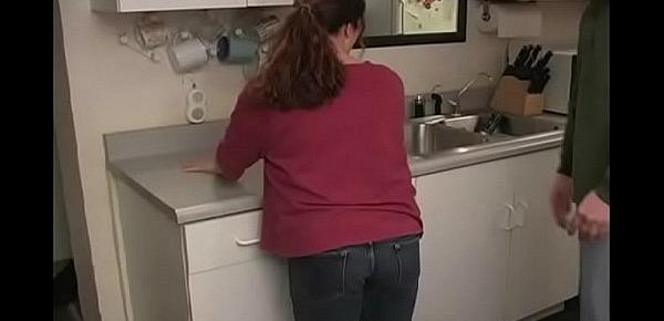  Bad BBW Wife Spanked In Kitchen